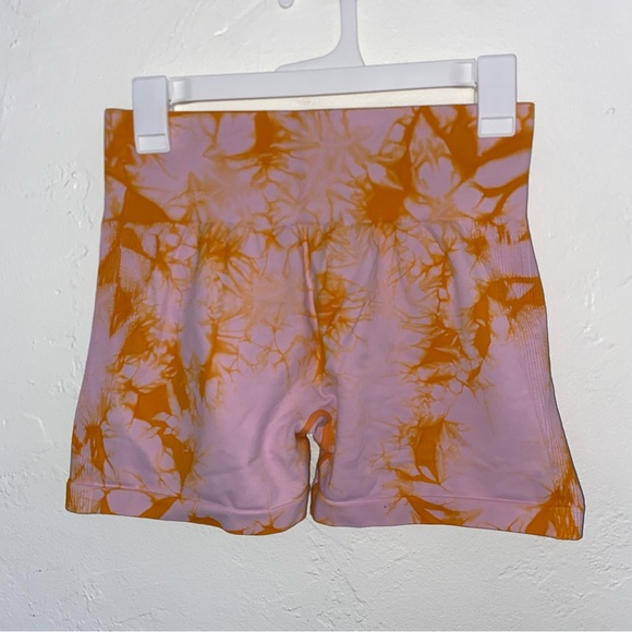 Gillya tie-dye seamless high-waist biker yoga shorts 4 inch no front seam - Picture 4 of 11